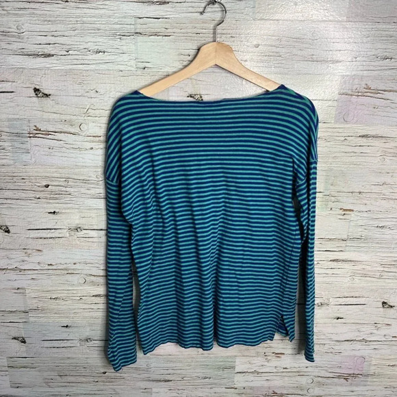 J crew blue green striped long sleeve size xs - Picture 7 of 7